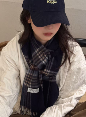 经典纯羊毛格子围巾男女通用情侣款秋冬新款百搭披肩加厚保暖围脖