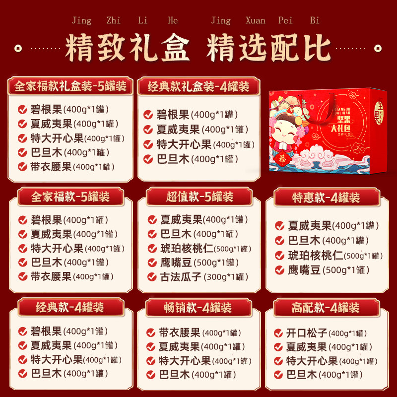 年货坚果干果组合新年大礼包5斤批发过年送礼走亲送长辈坚果礼盒,淘宝优惠券,粉丝福利购,淘宝优惠卷