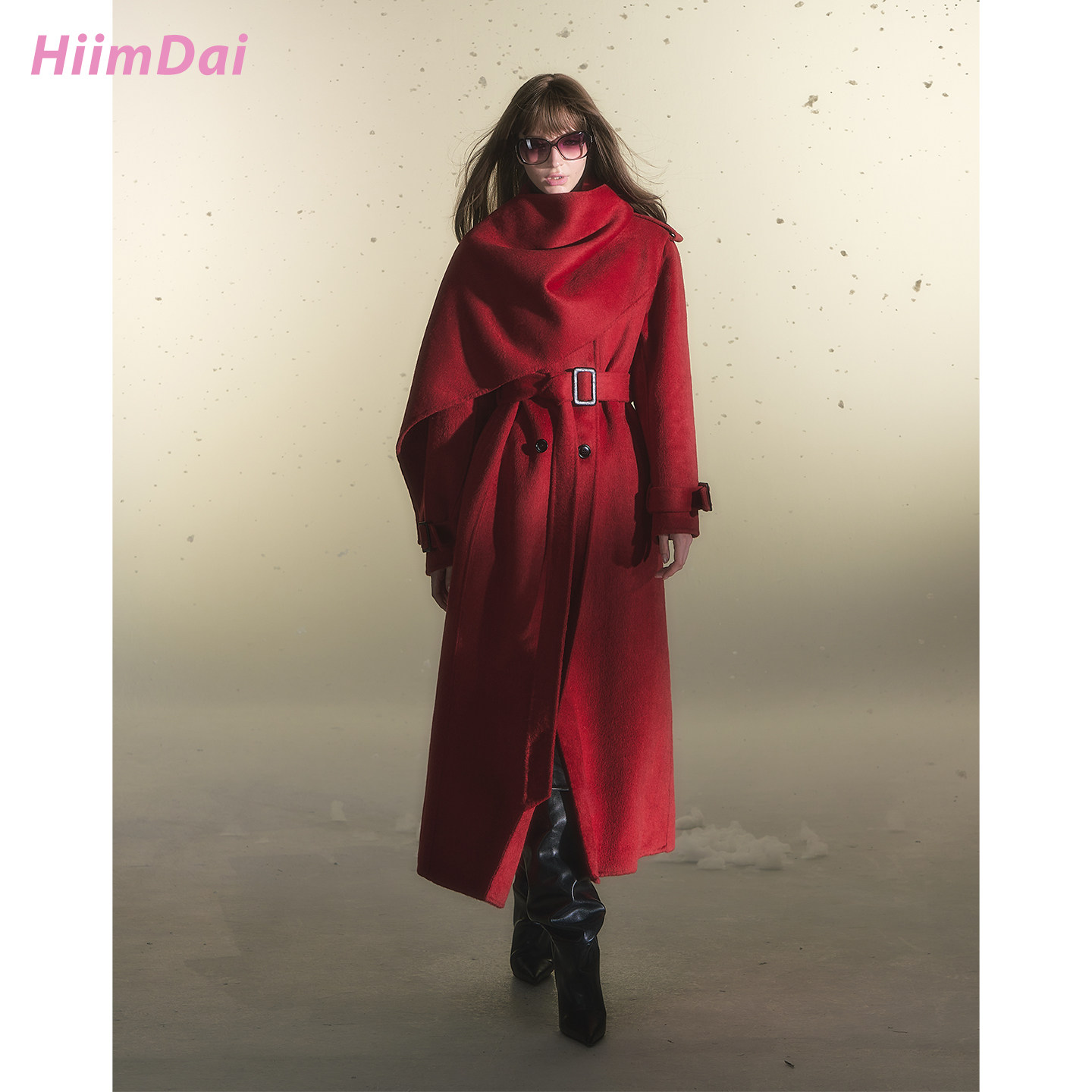 HiimDai 雪国恋人 韩系千金氛围感 大披肩围巾斗篷双面呢羊毛大衣,淘宝优惠券,粉丝福利购,淘宝优惠卷