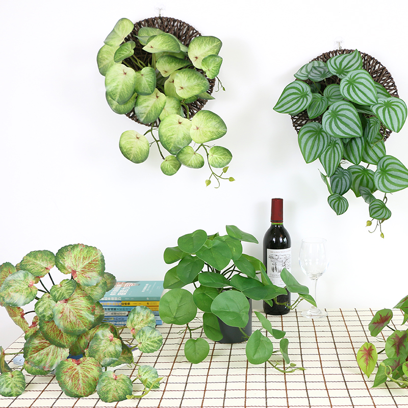 仿真绿植挂墙墙面壁挂墙壁挂植物假装饰假花室内吊兰墙上墙花吊花 - 图0