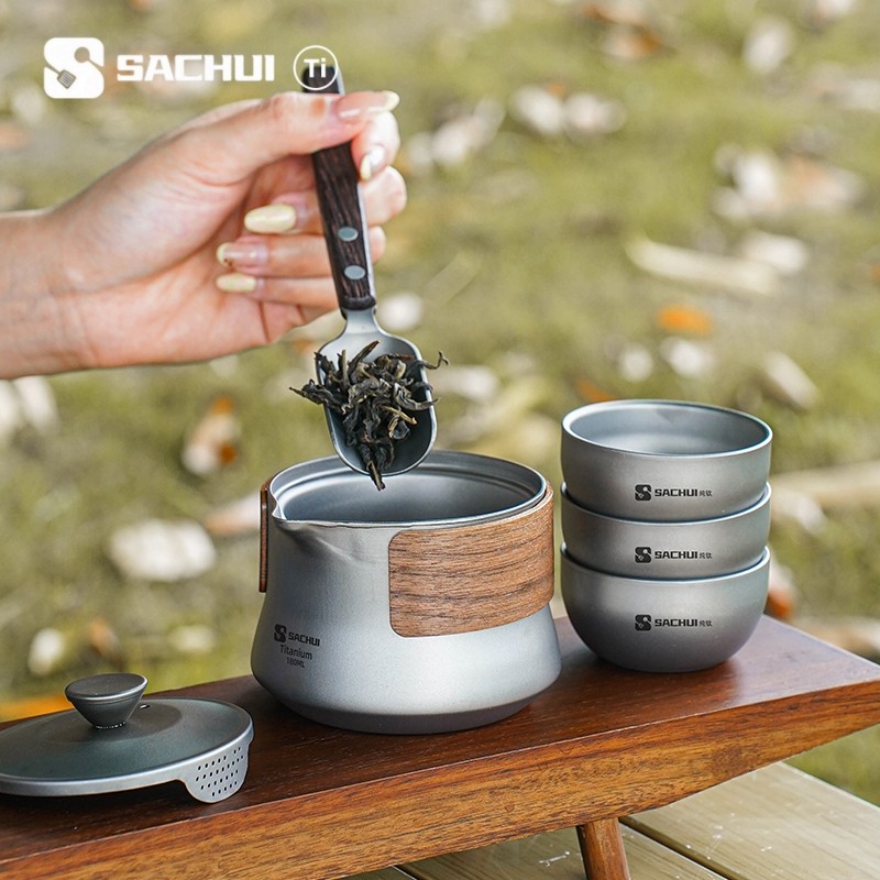 纯钛茶具旅行快客杯便携式户外钛金属泡茶器双层防烫露营登山装备,淘宝优惠券,粉丝福利购,淘宝优惠卷