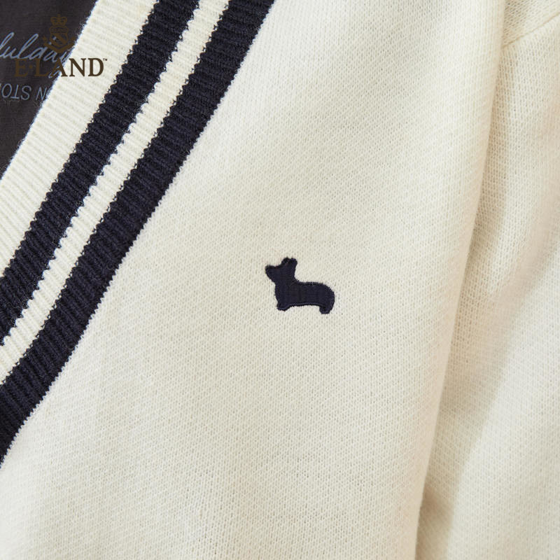 eland2020秋季新款温柔风外搭开衫 衣恋集团outlets店毛针织衫