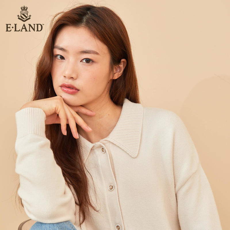 eland2020秋季新款日系慵懒风开衫 衣恋集团outlets店毛衣