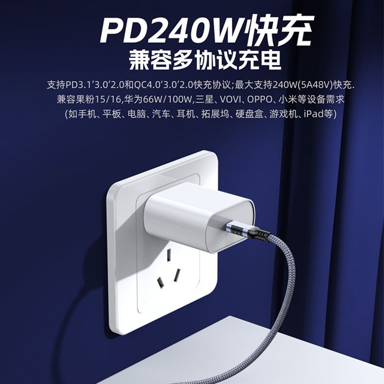 双头Type-c数据线USB3.2Gen2全功能20G高速传输ctoc电脑连接硬盘盒100W快充4K投屏线显示器扩展坞mac弯头传输 - 图0