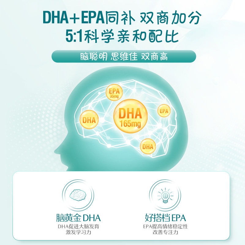 Swisse斯维诗儿童鱼油DHA胶囊EPA护眼脑健康成长补脑视力发育直播