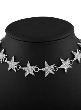 欧美星星镶钻颈链choker项链女 necklace women fashion