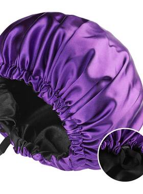Satin Solid Wide-brimmed Sleeping Hat Night Sleep Bonnet帽子