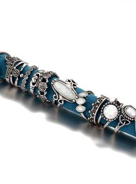 rings women set star jewelry ins网红戒指组合女尾戒套指环小众