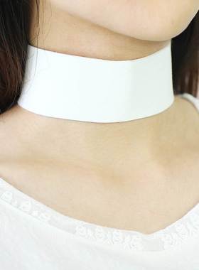 ins皮绳系带绑带颈链宽项链女夸张choker颈圈 necklaces women