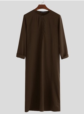 2022 New Arab zipper shirt Malaysia Men's Loose long robe