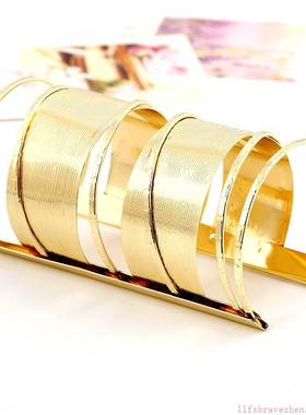 金属镂空女手镯 夸张长款朋克手环夜店COS手镯 women bracelet