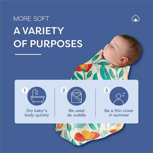 kangobaby 新生婴儿竹棉抱被襁褓包巾浴巾夏薄baby blanket - 图0