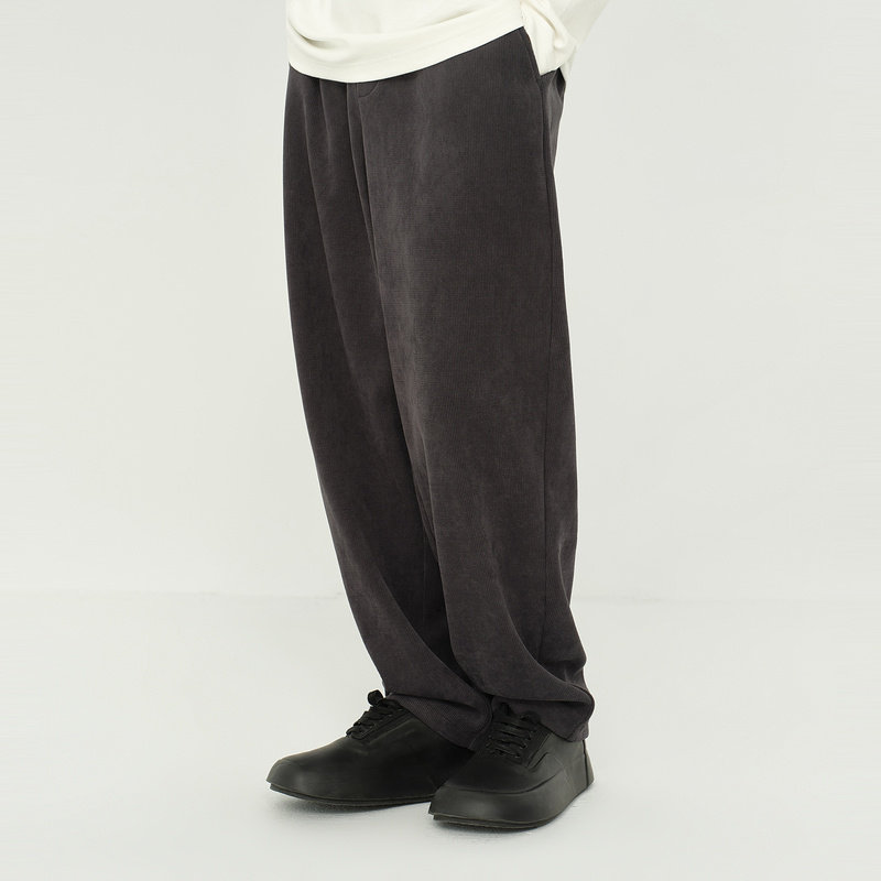 MODE COMMUTER | MC重磅细纹条绒肌理重磅细纹条绒O型针织长裤 - 图1