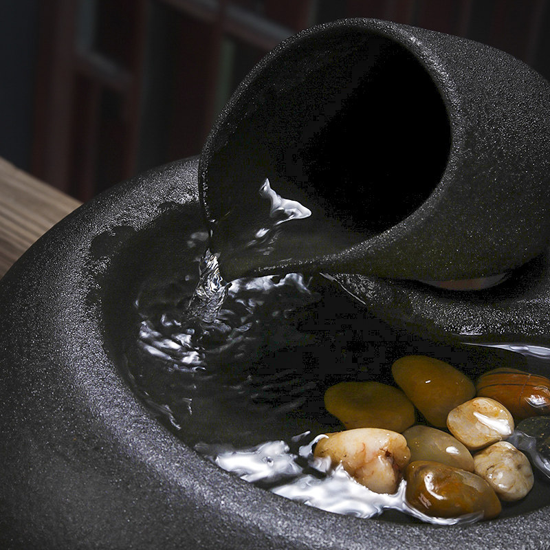 家居招财循环流水器陶瓷办公室客厅电视柜桌面简约喷泉装饰小摆件,淘宝优惠券,粉丝福利购,淘宝优惠卷