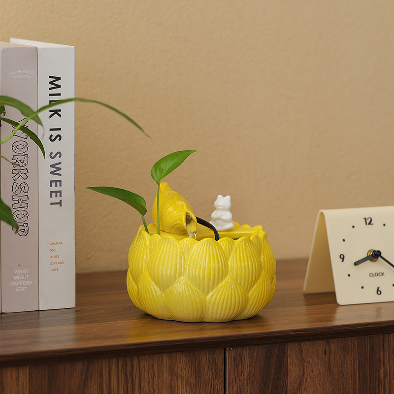 创意陶瓷鱼缸摆件循环水生财摆件办公室桌面装饰品客厅茶几小摆设,淘宝优惠券,粉丝福利购,淘宝优惠卷