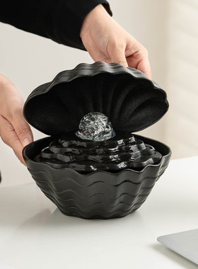 陶瓷贝壳流水摆件招财风水球