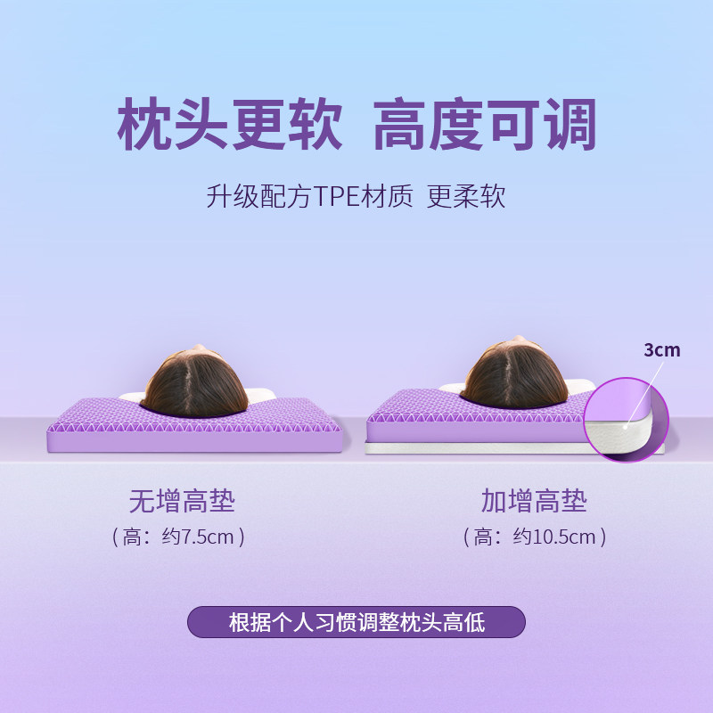 翼眠深睡格子云端无压护颈椎枕芯 翼眠枕头/枕芯