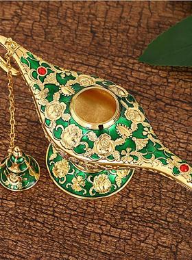 欧式复古阿拉丁神灯创意居家金属工艺品桌面装饰摆件轻奢许愿灯