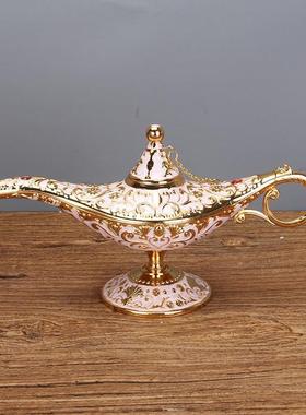 欧式阿拉丁神灯摆件复古精美金属工艺品创意家居古典宫廷风装饰
