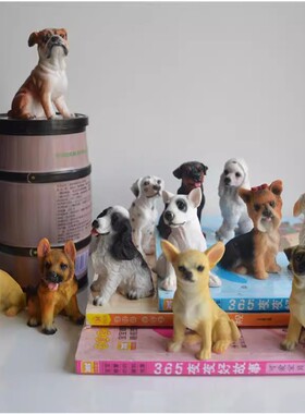 12名犬小狗摆件树脂工艺品 个性摆设 宠物店狗模型装饰品