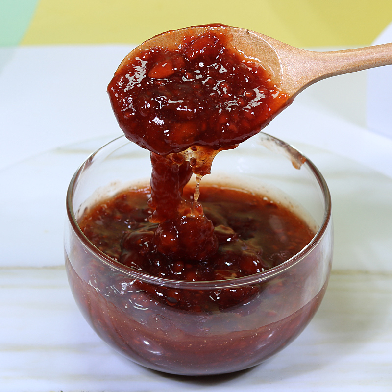 ANDROS安德鲁树莓山楂颗粒果酱1kg袋装奶茶沙冰烘焙专用果泥果溶