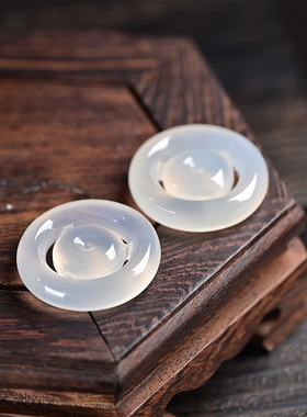 天然冰种白玉髓平安扣挂件女款子母扣玉石吊坠生日礼物送礼情侣款