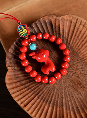 朱砂正品小鹿车载挂件高含量红砂福字一鹿有你车挂保平安饰品装饰