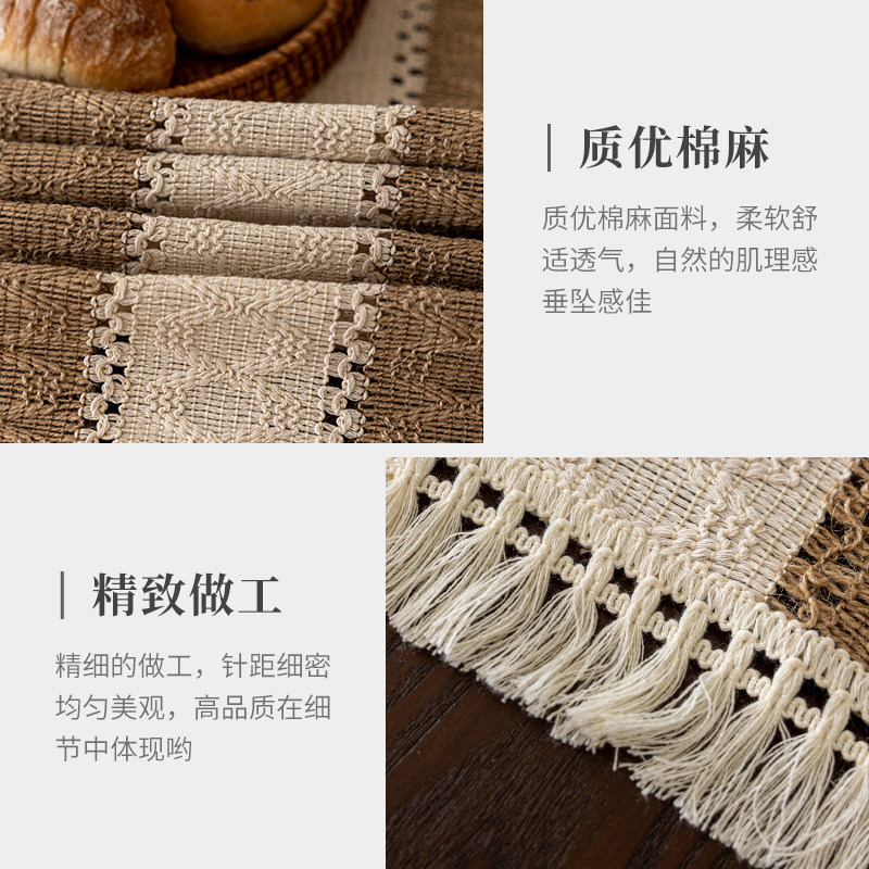 日式仿棉麻复古桌旗中式茶席斗柜茶几长条巾宅寂中古盖布轻奢高级,淘宝优惠券,粉丝福利购,淘宝优惠卷