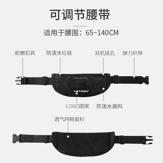 屈臣氏男士跑步腰包手机装备运动包男斜挎工地干活专用多功能大容
