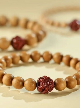 2025蛇年本命佛桃木朱砂手串紫金砂普贤菩萨十二生肖护身符手链