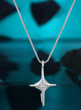 芒星十字架项链女轻奢小众高级感
