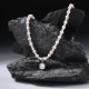 Sugar cube pendant pearl necklace women's titanium steel clavicle chain