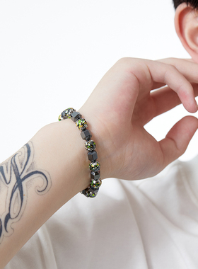 VOYAGE黑胆石拼接串珠男士手链