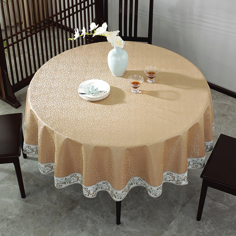 圆桌布防水防油防烫免洗家用桌罩餐桌布新中式酒店饭店圆桌转盘套,淘宝优惠券,粉丝福利购,淘宝优惠卷