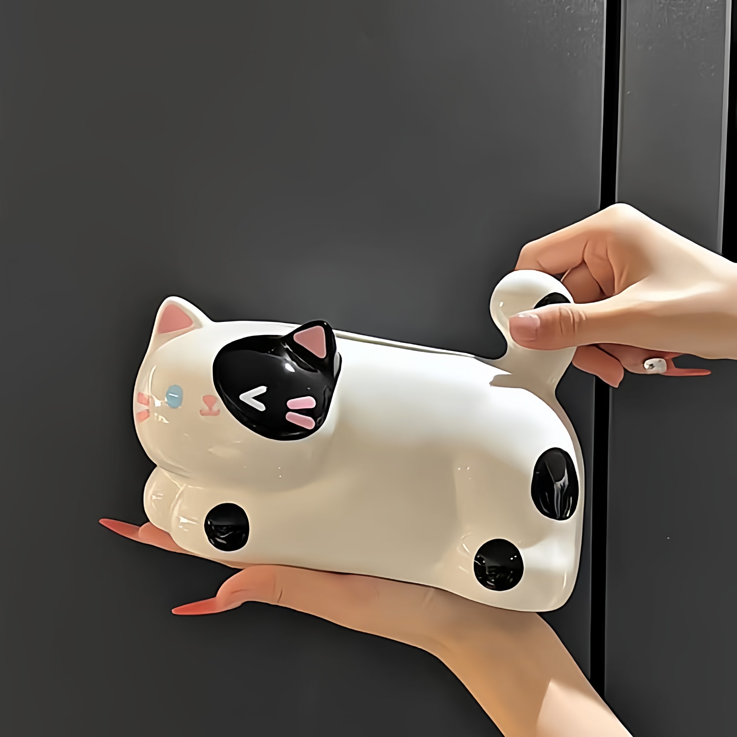 【新家的100个快递】奶牛猫纸巾盒家用客厅桌面高颜值陶瓷抽纸盒,淘宝优惠券,粉丝福利购,淘宝优惠卷