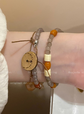 天然石撞色铃铛串珠手串女