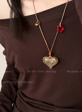 新中式蝴蝶结晕染项链女款