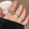 Korean style silver pearl thin ring for women