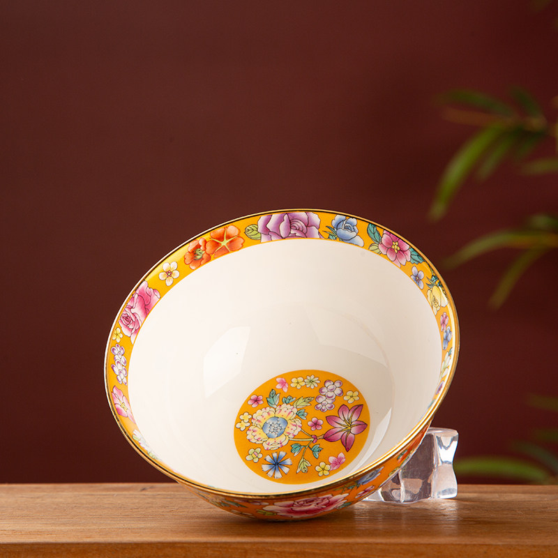 景德镇珐琅彩餐具陶瓷米饭碗汤碗面碗家用高脚防烫新款宫廷餐具,淘宝优惠券,粉丝福利购,淘宝优惠卷