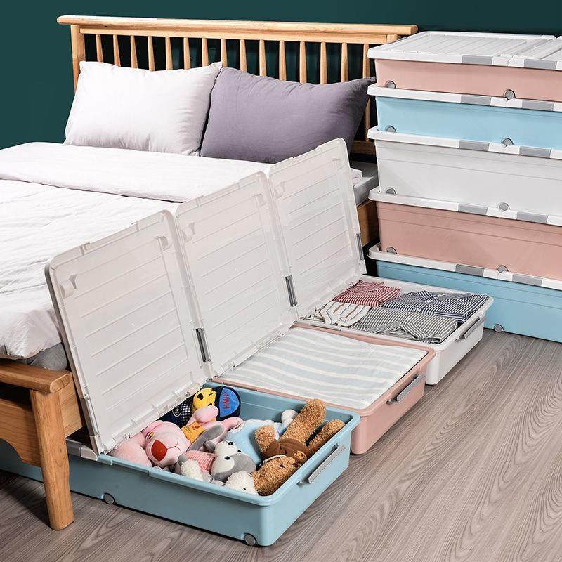 新疆包邮床底收纳箱大号家用装衣服被子储物箱塑料床底下整理箱扁 - 图2