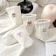 ສີຂາວກາຕູນ Rabbit College Socks Summer
