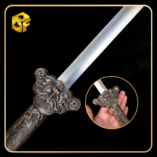 口吞宝剑 舞台惊险类未开刃卷缩道具剑非真剑表演玩具魔术道具 - 图0