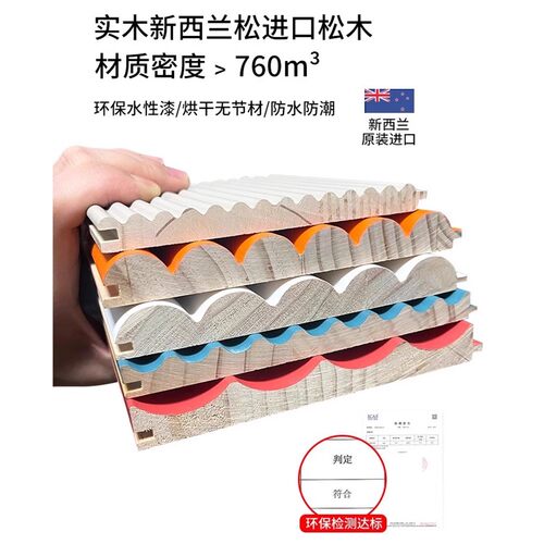 实木格栅板样品电视背景墙半圆弧形装饰板六格小七格长城板护墙板 - 图2