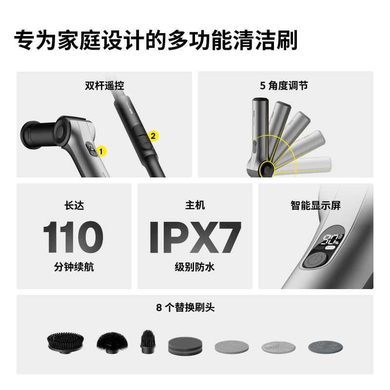 【papi酱同款】HOTO小猴电动清洁刷自动全屋多功能家用大功率刷子,淘宝优惠券,粉丝福利购,淘宝优惠卷