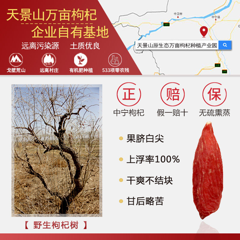 枸杞子宁夏非特级250g 天景山枸杞