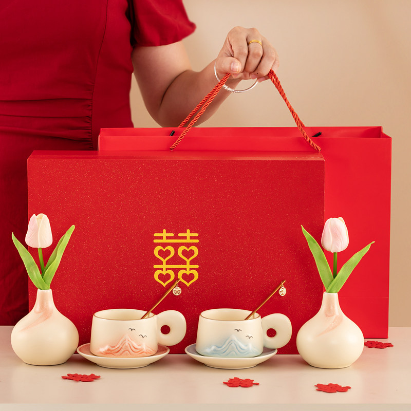 唐呈新婚礼物送新人水杯一对闺蜜订婚结婚花瓶摆件高档实用伴手礼,淘宝优惠券,粉丝福利购,淘宝优惠卷
