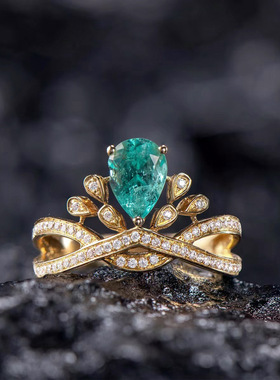 复古彩宝戒指女百搭小众高级手饰