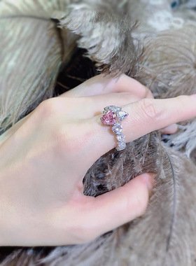 韩国ins小众感奢华钻石戒指女