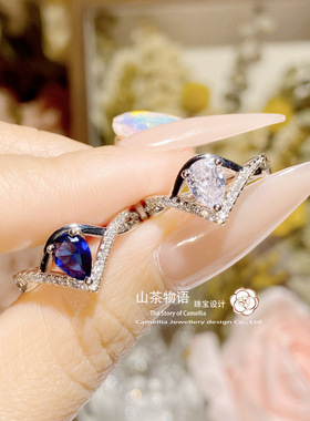 泪滴戒指女复古简约时尚食指戒