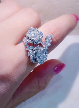 花蕾戒指女可调节冷淡风个性指环